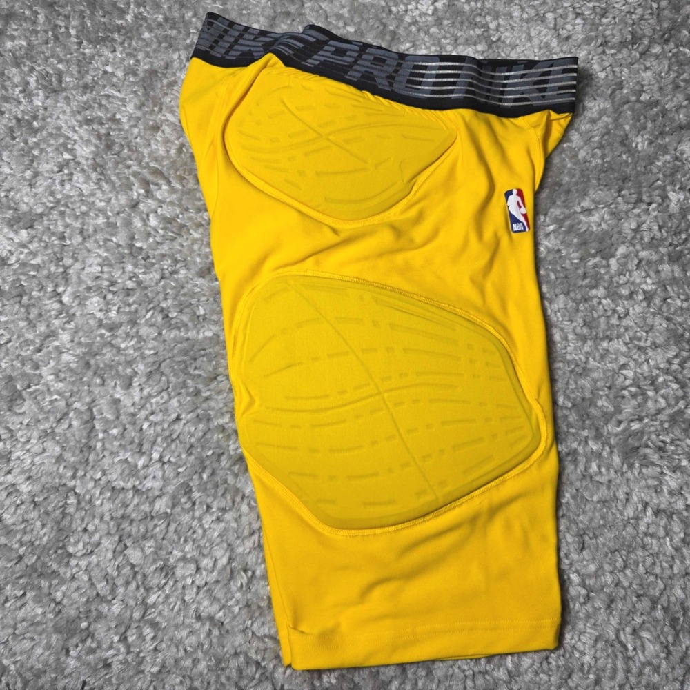 Nike Pro Hyperstrong NBA Padded Compression Shorts Mens 4XL Tall 4XLT Yellow NWT